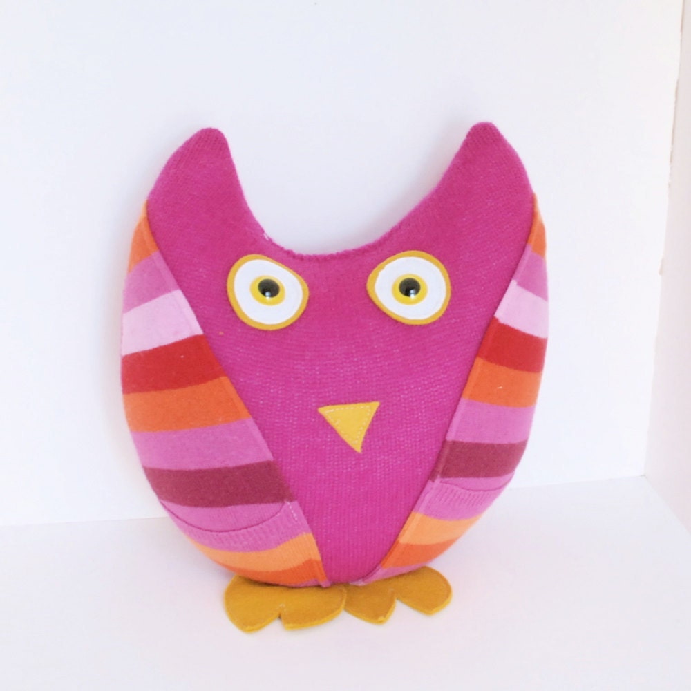Plush Owl Made From Recycled Sweaters