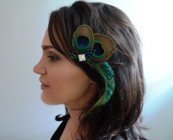 Peacock Feather Fascinator Wedding Accessories Bridal Bridesmaid Special Occasion Hair Piece