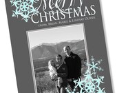 Printable Grey, White and Turquoise Snowflake Photo Card Il_170x135