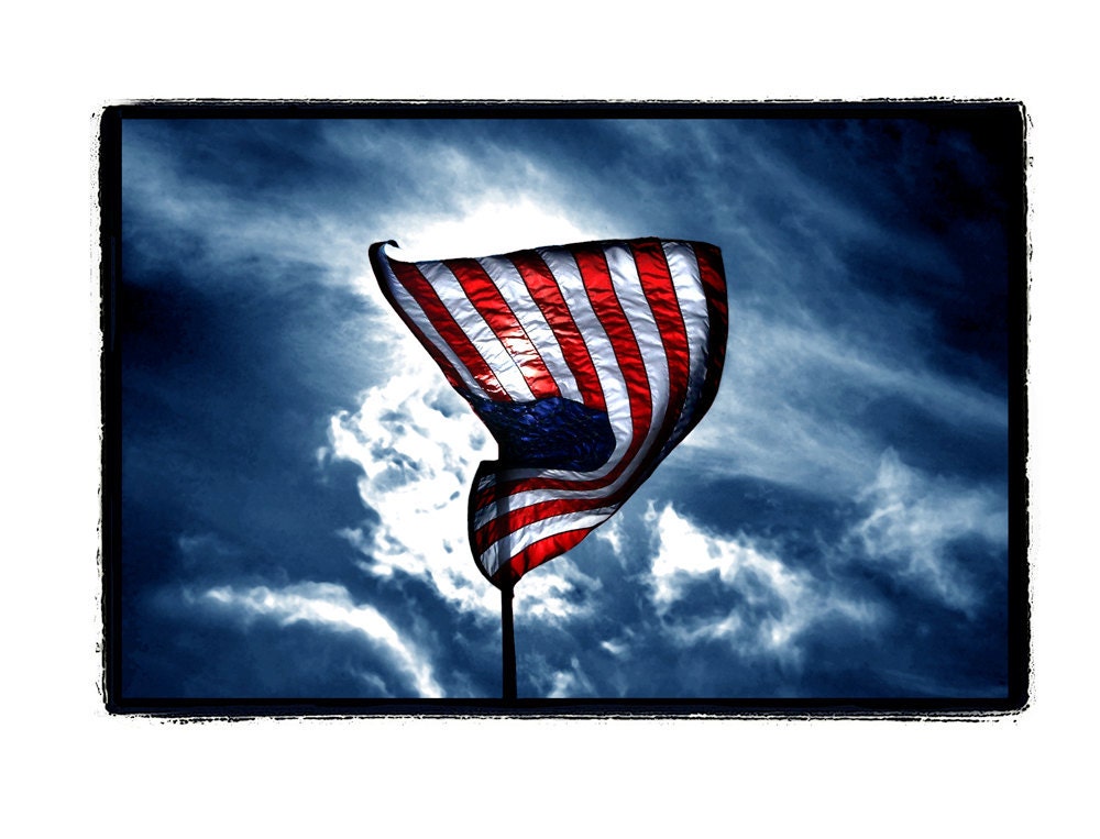 The American Flag Flies Fine Art Print 8X10