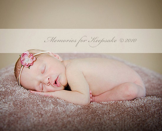 Mauve Rose Flower Headband - Photography Prop