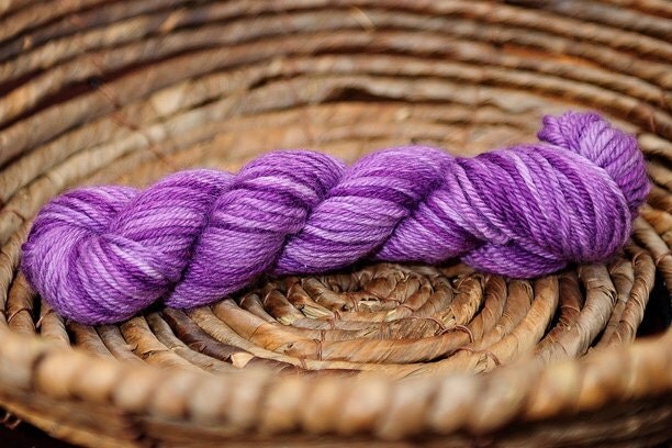 YarnLove MiniSkein in Frosted Mulberry Purple 1 oz 70 yards