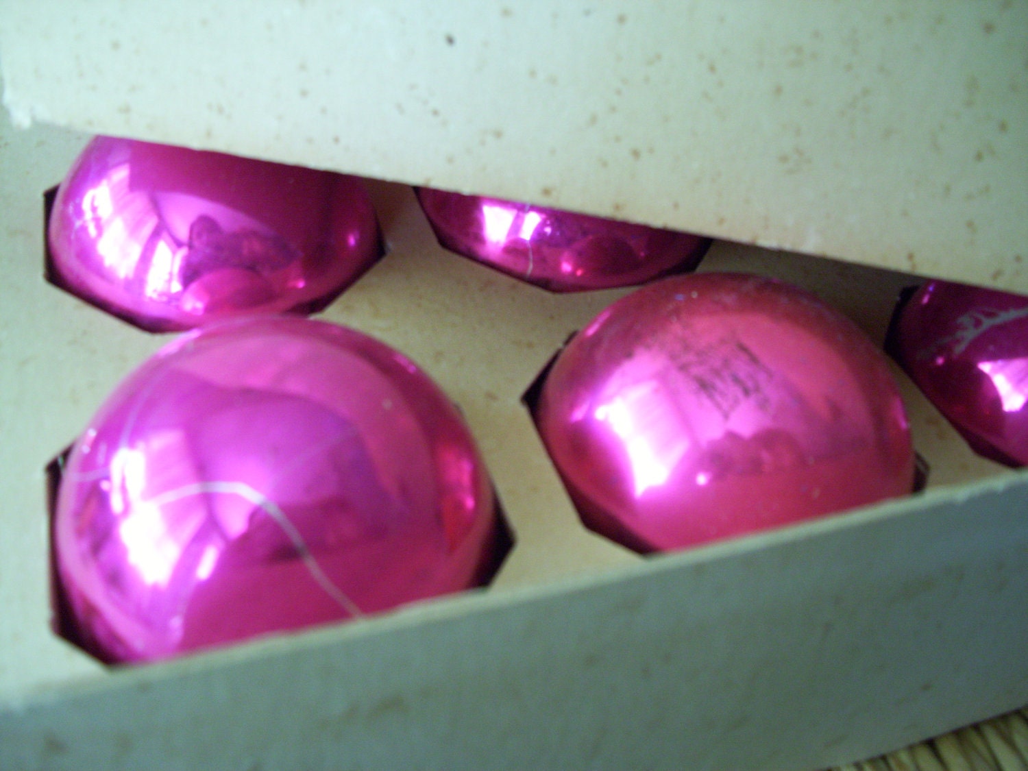 36 Hot Pink Glass Christmas Ball Ornaments