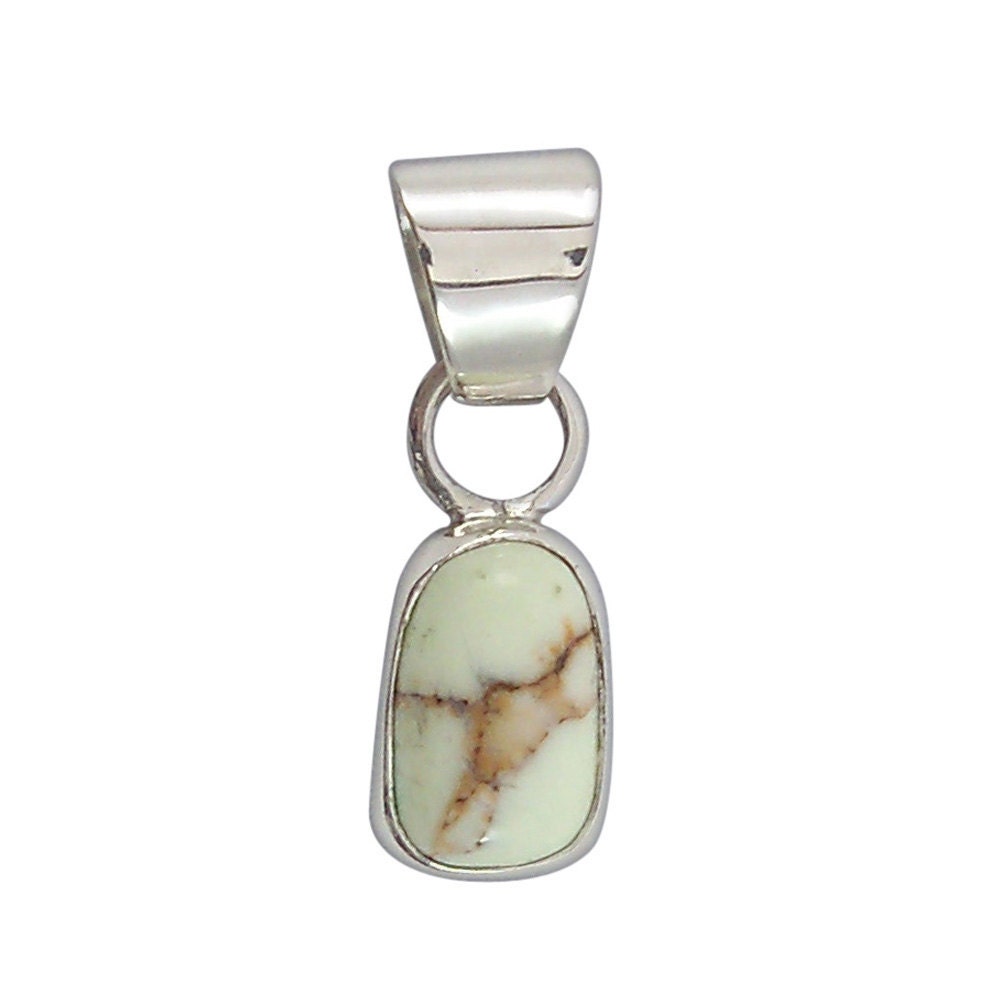 Citron Chrysoprase and Sterling Silver Pendant  pcitc1927