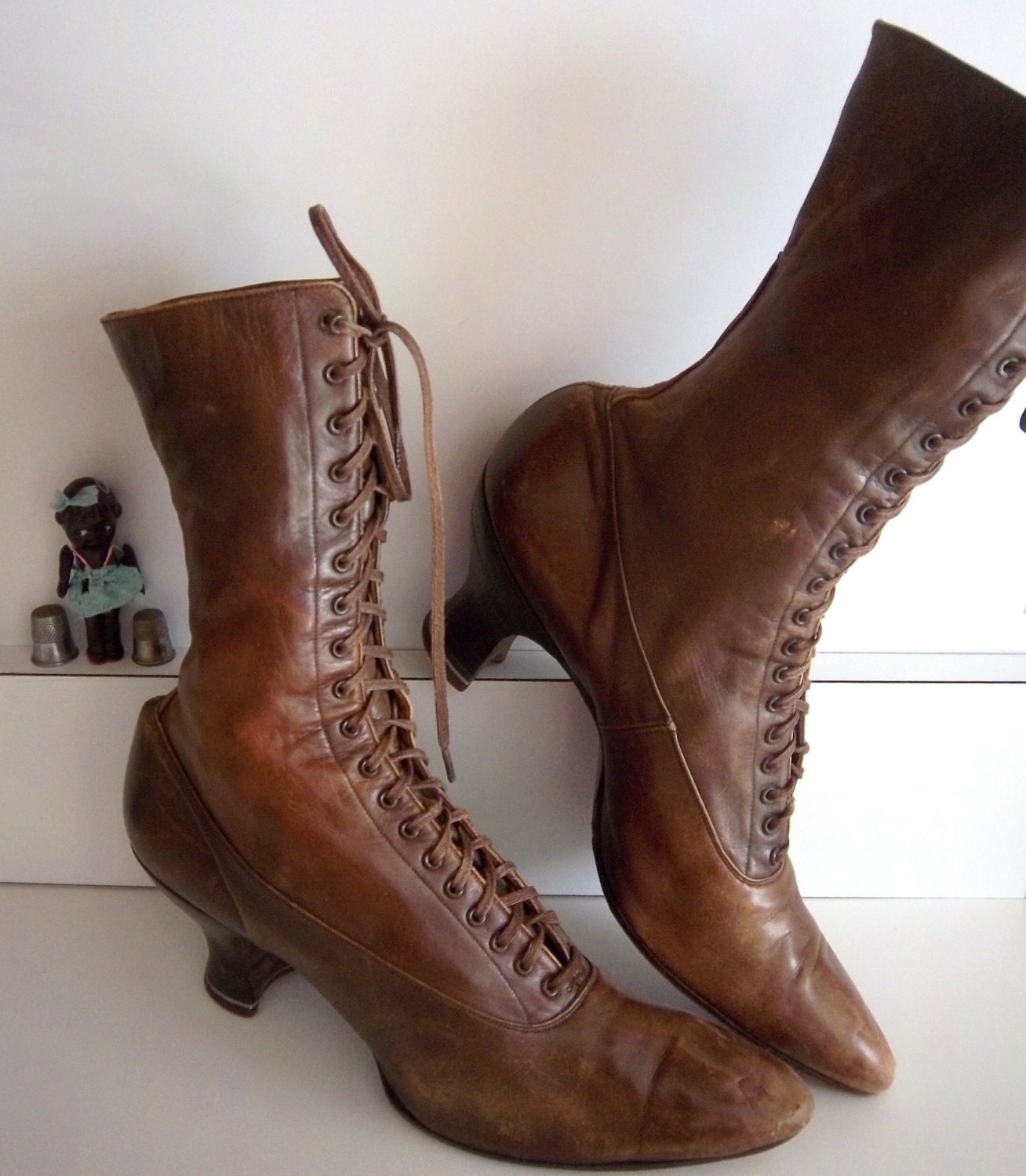 Antique Lace Up Boots Shoes Circa 1890