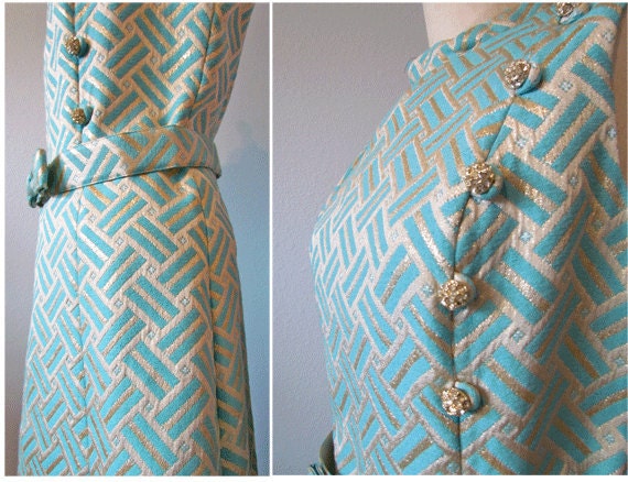 1960s Teal For December Dress