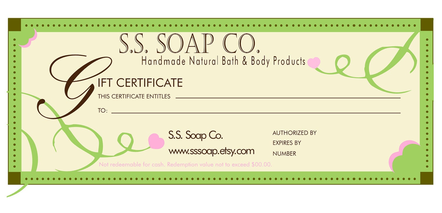 Gift Certificate - Custom - Emailed or Mailed