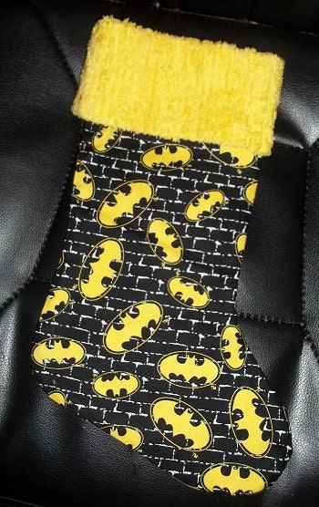 Batman and Chenille Christmas Stocking with FREE US and Canada SHIPPING