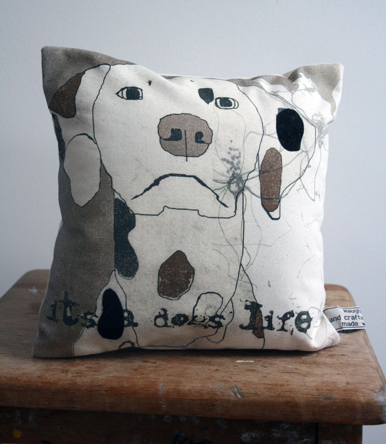Dog illustration pillow