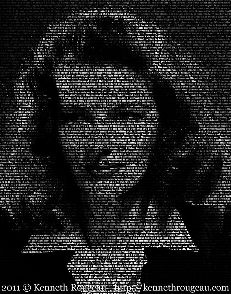 Katherine Hepburn - 11x14 Typographical Portrait Fine Art Print