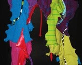 Funky Chunky Multi color sculptural upcycled scarf