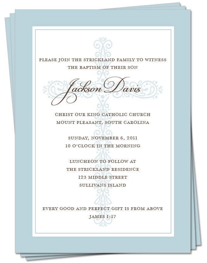 PRINTABLE - Classic Baptism or First Communion Invitation
