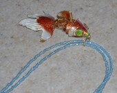 Bronze Koi Fish Zen Cloisonne Necklace