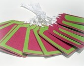 12 Pink and Green Tags
