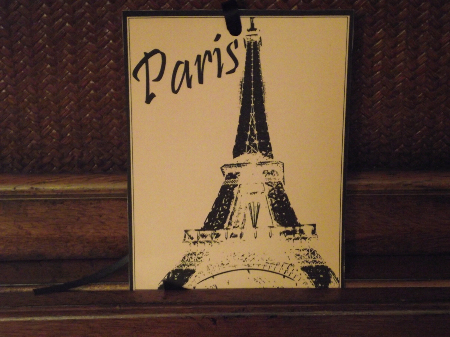 Paris   Eiffel  Tower   Pink  And   Black  Gift  Tag