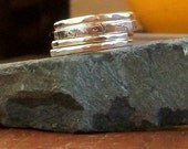 Sterling Stackable Ring 4 Set Hammered Stamped