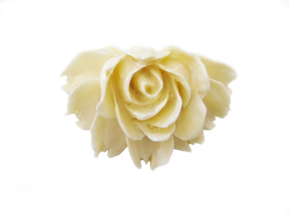 ivory gorgeous large rose cabochon