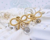 Vintage Inspired Golden Bow Earrings
