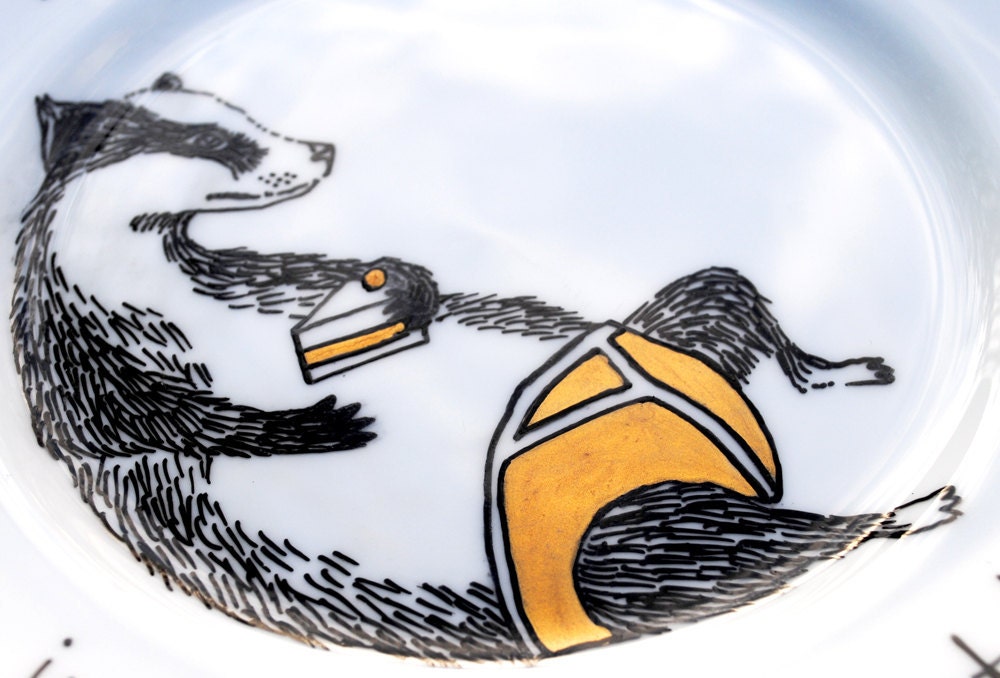 Side Plate - Hand Painted - The Limited Edition Badger Gold Pants
