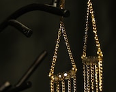 the lightest chandelier earrings with fringe gold