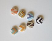 Magnets Chevrons Triangles Zig Zag 7/Seven 1 inch round green blue orange brown redtilestudio