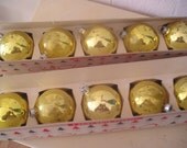 Vintage Gold Glass Christmas Ornaments