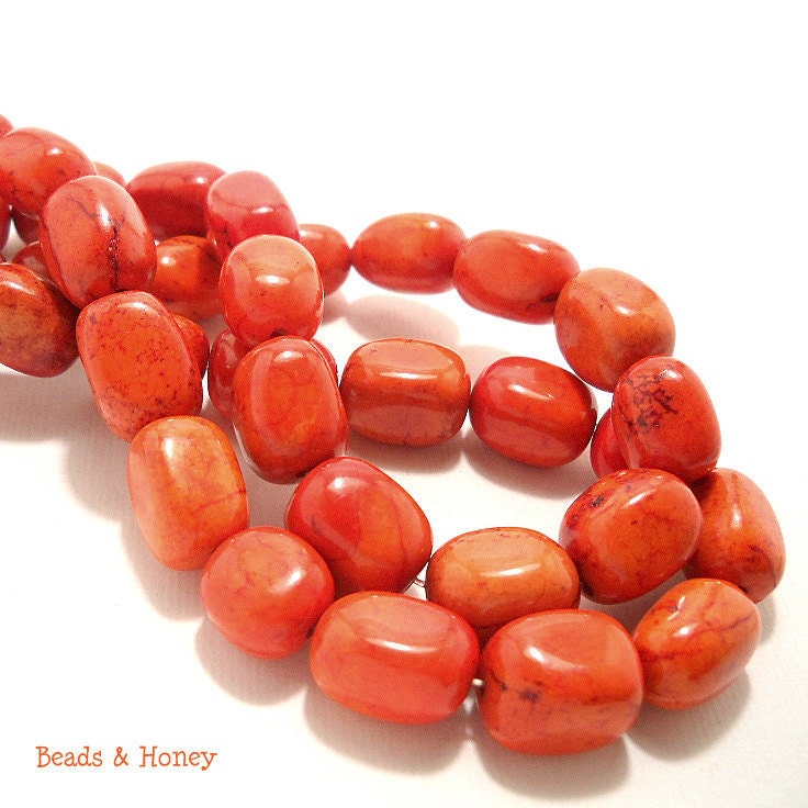 Orange Magnesite Gemstone Beads