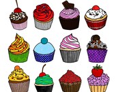Cupcakes - Illustration print A3