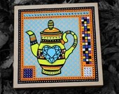 Neon Yellow Teapot - original painting