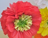 Poppy Love -5 Giant Hanging Paper Flowers -18-20 inch- Flower Series Party Blooms by Whimsy Pie oversize flower decor