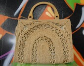 vintage 1970s retro straw handbag