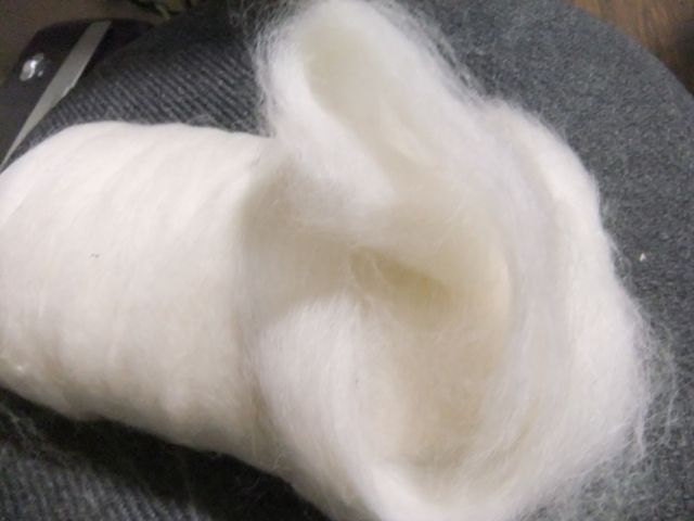 100% Suri Alpaca Roving - White