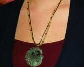 Korean Jade Pendant with Jasper Bead & Leather