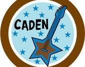 Personalized Melamine Guitar Rocker Plate