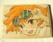 Cowboy Bebop "Ed" Woodburning Plaque