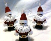 Santa Christmas Ornaments Quilled Paper in Crimson Red