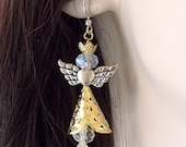 Silver and Gold Christmas Angel Earrings