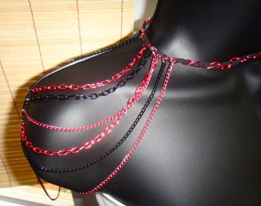 Unique Pink and black Shoulder Necklace Chain