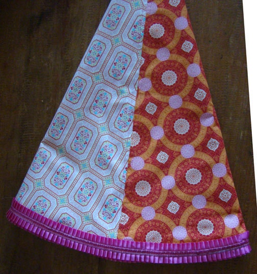 Pink and Orange Designer Christmas Tree Skirt