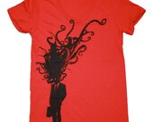 Ladies TSHIRT Octopus Tentacle Explosion Corporate Man T Shirt S M L XL (Red)