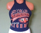 Handmade, Upcycled Clothing, Auburn Tigers, T-Shirt Reconstructed From Recycled Tees, Repurposed Altered Eco Friendly