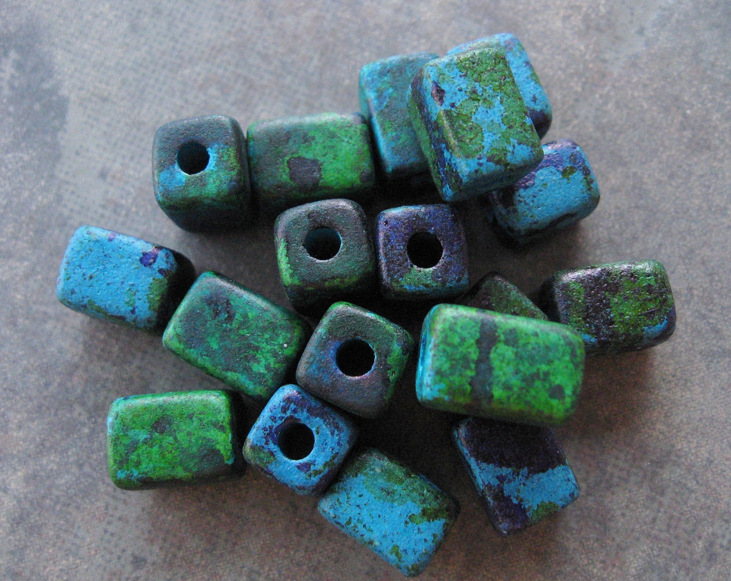 10 AEGEAN Greek Ceramic Beads Rectangle 8x10mm Beads