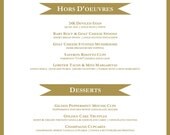 Printable Custom Holiday Menu Fancy Gold or any color Il_170x135
