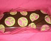 READY TO SHIP Lavender & Flax Seed Yoga Eye Pillow- Pink Peace Sign Print
