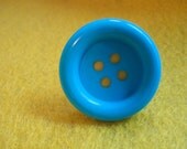 Bright Blue & Yellow Adjustable Button Ring