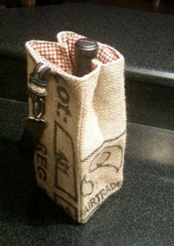 JAVABAGS Handcrafted One-Of-A-Kind Wine Bag