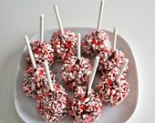 Candy Cane Marshmallows Gourmet Marshmallows Covered in Dark Chocolate Peppermint Candy On A Stick 12 Pieces