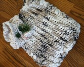 2 Pot holders / Hot pads AND a matching dishcloth - handmade chocolate browns (earth colors) and white