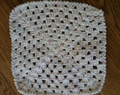 Wash Cloth - Dish Cloth - Handmade - off white with specks of multi colors