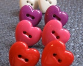 4 Sets of Heart-Shaped Button Earrings